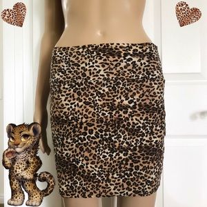 🐯Meow Leopard Print Stretch Mini Skirt 🐯